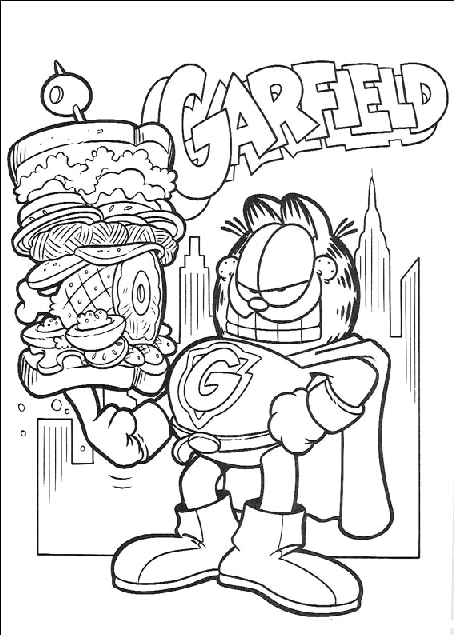 coloriage super garfield